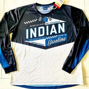 New with tags.  Never worn.  Indian Motorcycle Jersey.